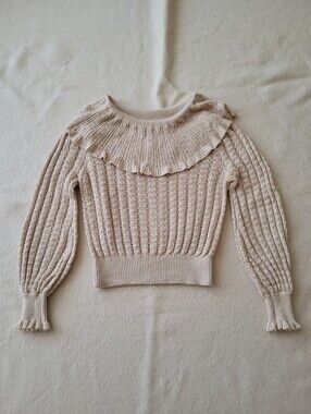 Free People Sweater Women's Size Medium Long-sleeved Beige Off Shoulder